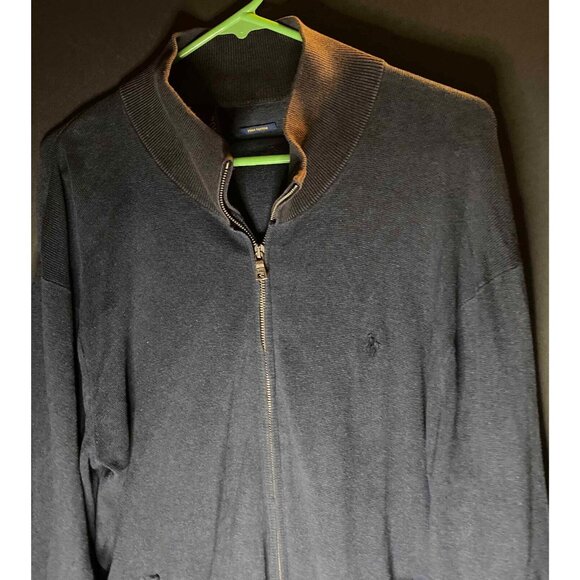 Polo Ralph Lauren Men L Pima Cotton Full Zip Sweater Long Sleeve Pony - Picture 2 of 7
